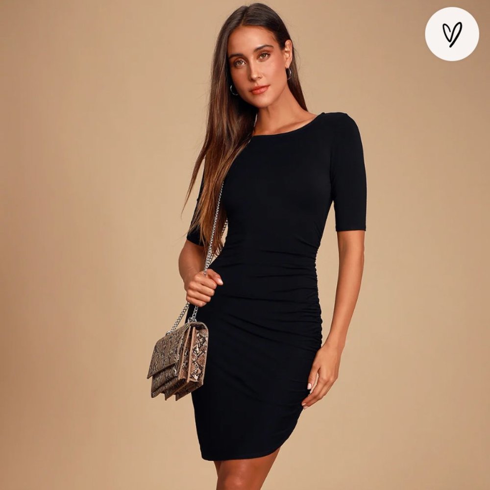 Lulus - Steal Your Attention Black Bodycon Dress - S